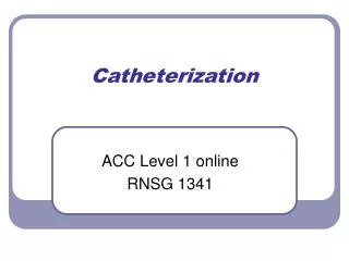 Catheterization