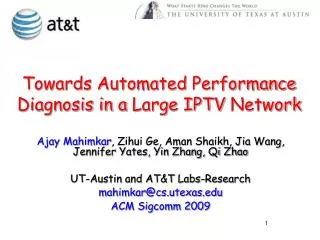 Towards Automated Performance Diagnosis in a Large IPTV Network