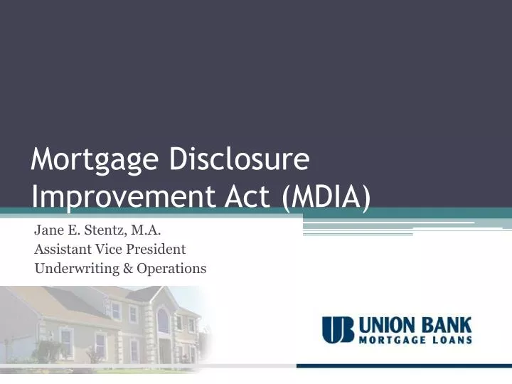mortgage disclosure improvement act mdia