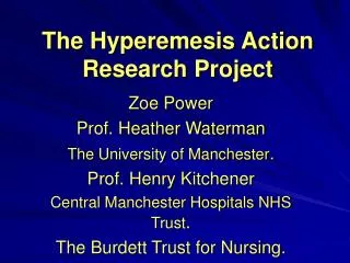 The Hyperemesis Action Research Project
