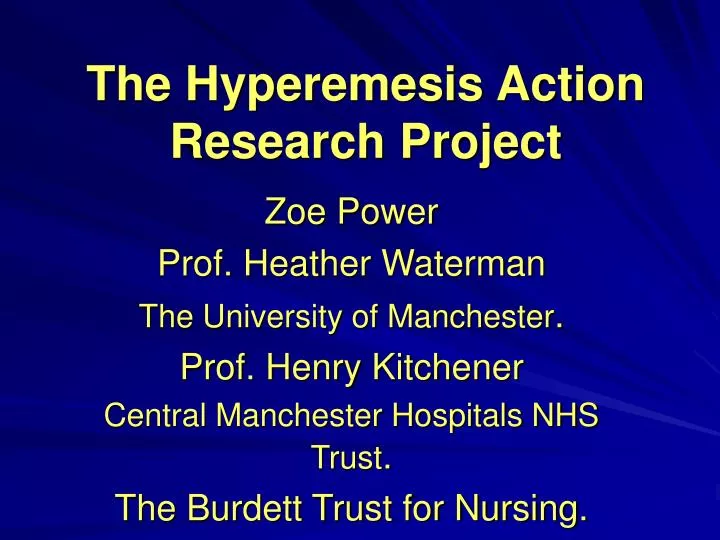 the hyperemesis action research project