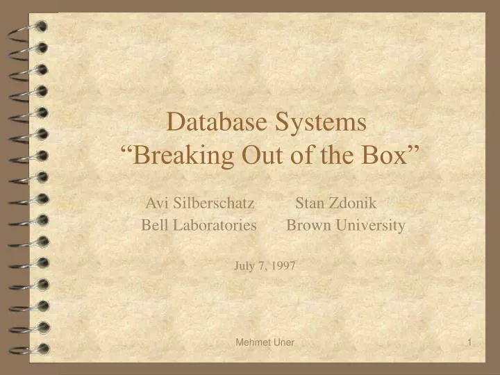 database systems breaking out of the box