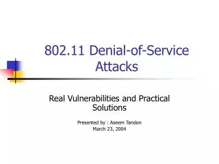 802.11 Denial-of-Service Attacks