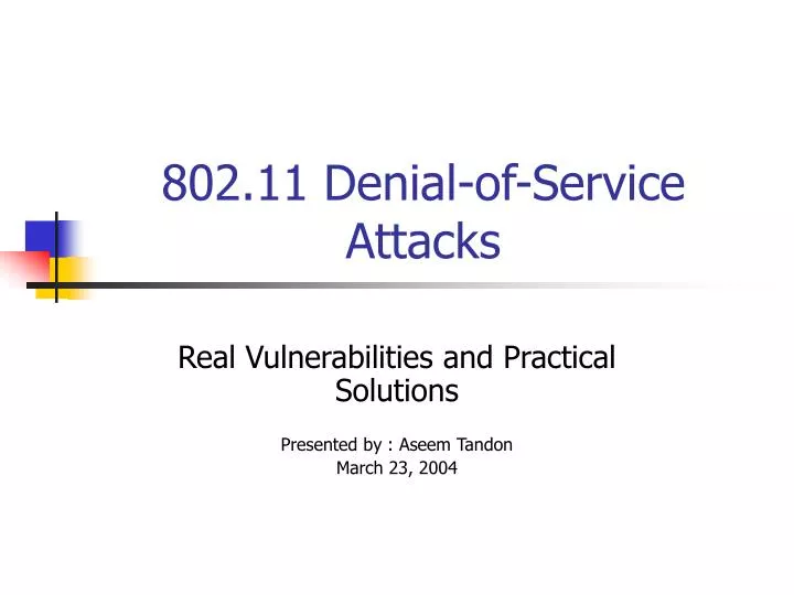 802 11 denial of service attacks