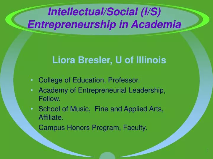 intellectual social i s entrepreneurship in academia