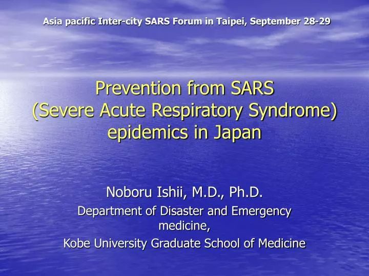 prevention from sars severe acute respiratory syndrome epidemics in japan