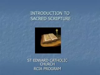 INTRODUCTION TO SACRED SCRIPTURE