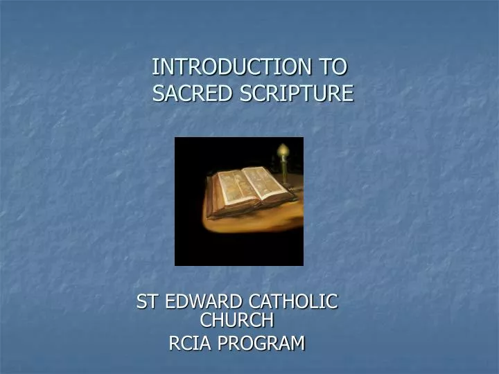 introduction to sacred scripture