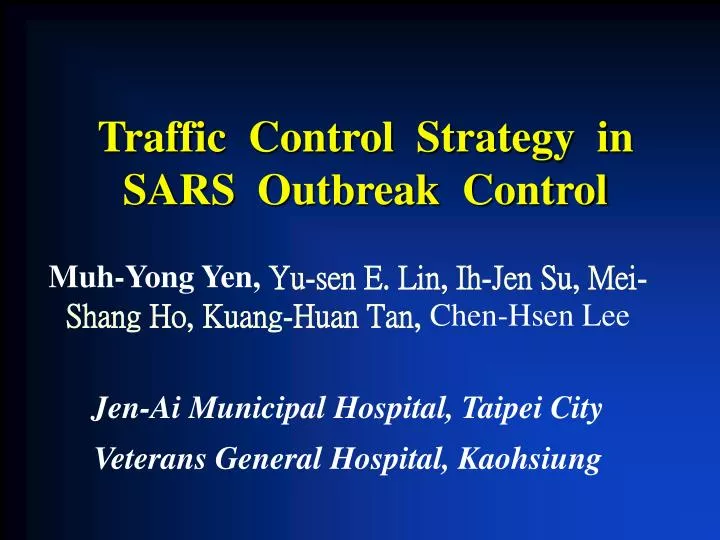 traffic control strategy in sars outbreak control