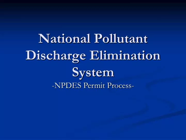 national pollutant discharge elimination system