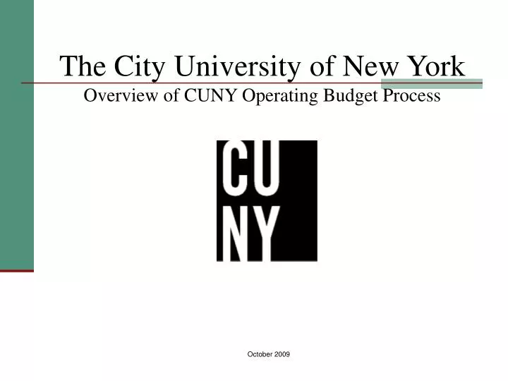 the city university of new york overview of cuny operating budget process
