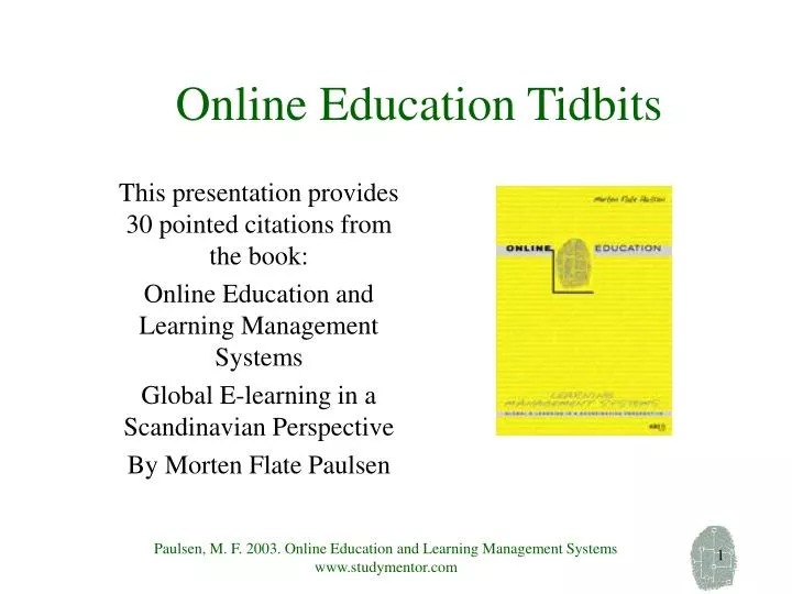 online education tidbits