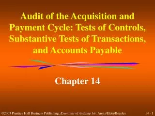 Audit of the Acquisition and Payment Cycle: Tests of Controls, Substantive Tests of Transactions, and Accounts Payable