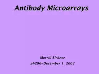 Antibody Microarrays