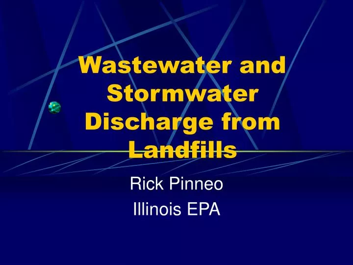 wastewater and stormwater discharge from landfills