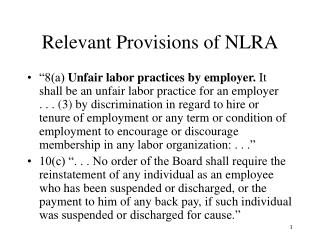 Relevant Provisions of NLRA