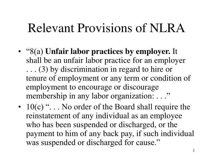 relevant provisions of nlra