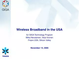 Wireless Broadband in the USA
