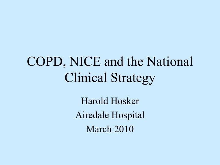 copd nice and the national clinical strategy