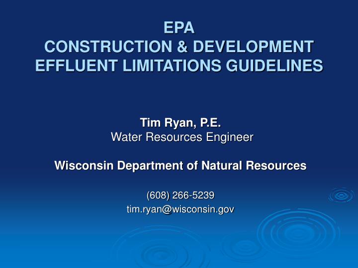 epa construction development effluent limitations guidelines
