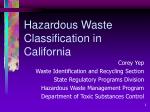 Hazardous Waste Classification in California - slide 1