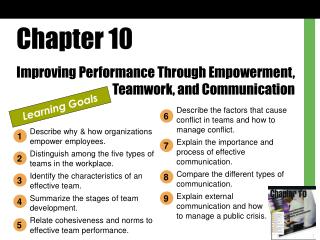 Chapter 10 Improving Performance Through Empowerment, 			Teamwork, and Communication