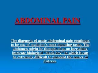 ABDOMINAL PAIN