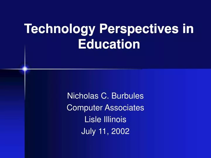 technology perspectives in education