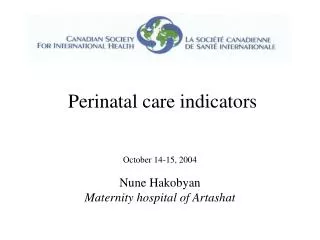 Perinatal care indicators