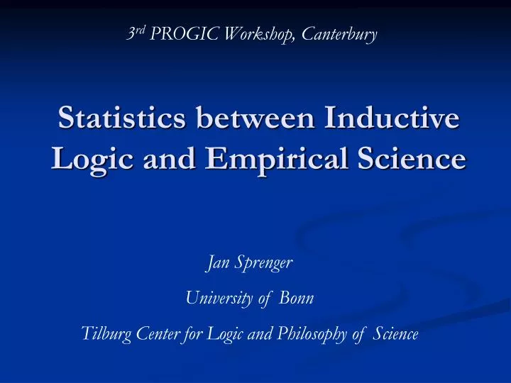 statistics between inductive logic and empirical science