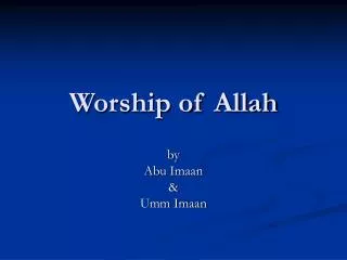 Worship of Allah