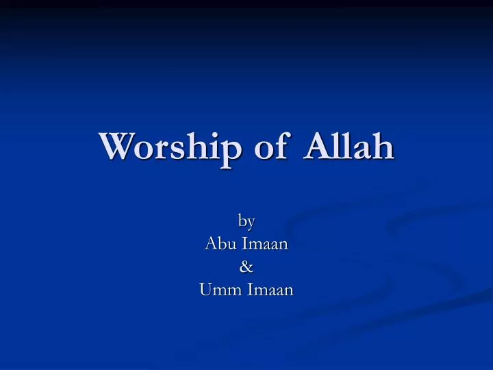 worship of allah