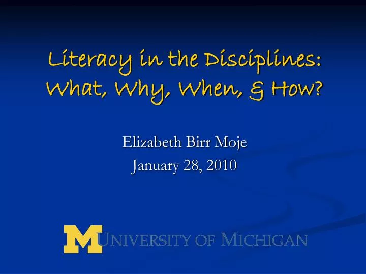 literacy in the disciplines what why when how
