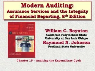 Modern Auditing: Assurance Services and the Integrity of Financial Reporting, 8 th Edition