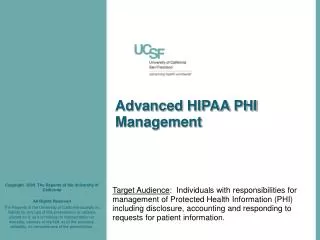 Advanced HIPAA PHI Management