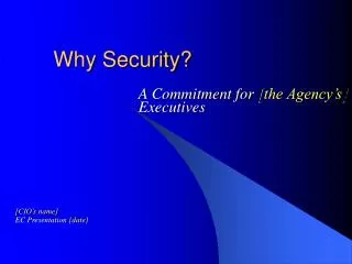 Why Security?