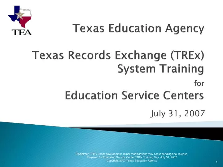 texas education agency texas records exchange trex system training for education service centers