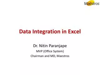 Data Integration in Excel
