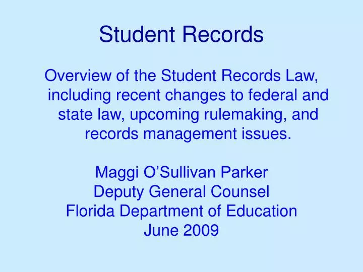 student records