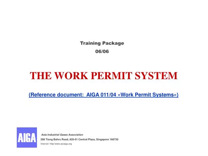 the work permit system reference document aiga 011 04 work permit systems