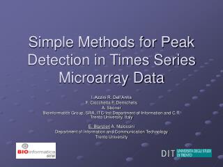 Simple Methods for Peak Detection in Times Series Microarray Data