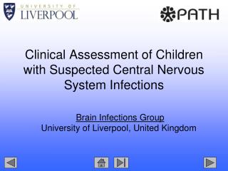 Clinical Assessment of Children with Suspected Central Nervous System Infections