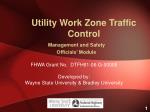 Utility Work Zone Traffic Control - slide 1