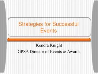 Strategies for Successful Events
