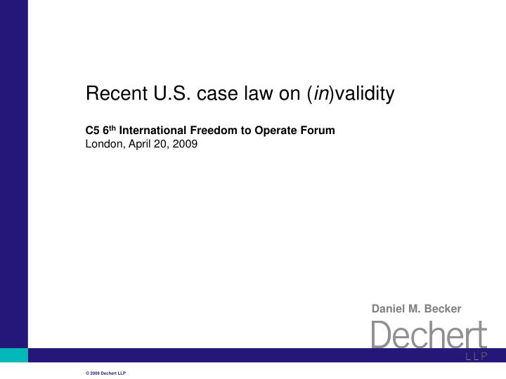 recent u s case law on in validity
