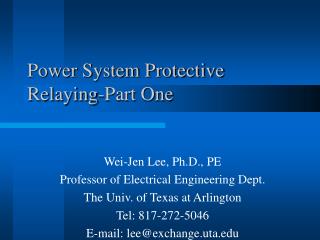 Power System Protective Relaying-Part One