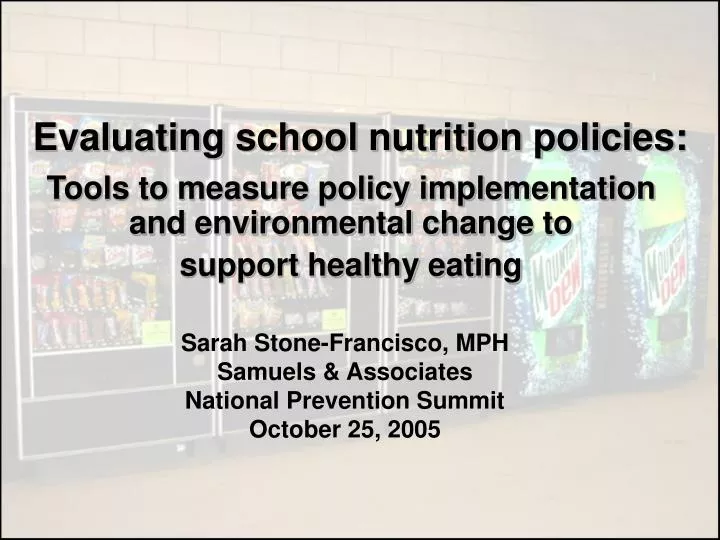 evaluating school nutrition policies