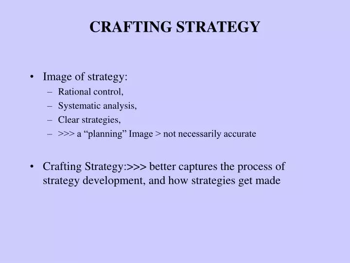 crafting strategy