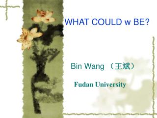 Bin Wang （王斌） Fudan University
