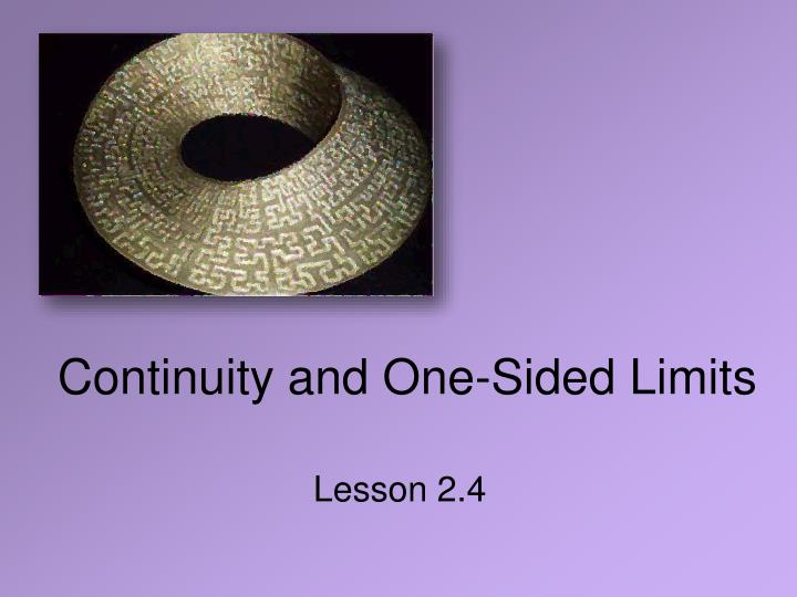 continuity and one sided limits